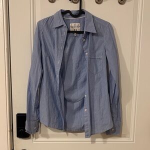 Talula Blue Button-Up Striped Shirt
